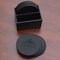 Dacasso Black Leatherette 10 Round Coaster Set with Holder AG-1335 - alternate 4